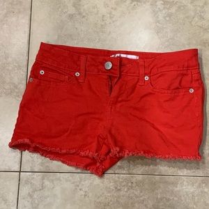 Red cut off shorts sz 9 (junior)